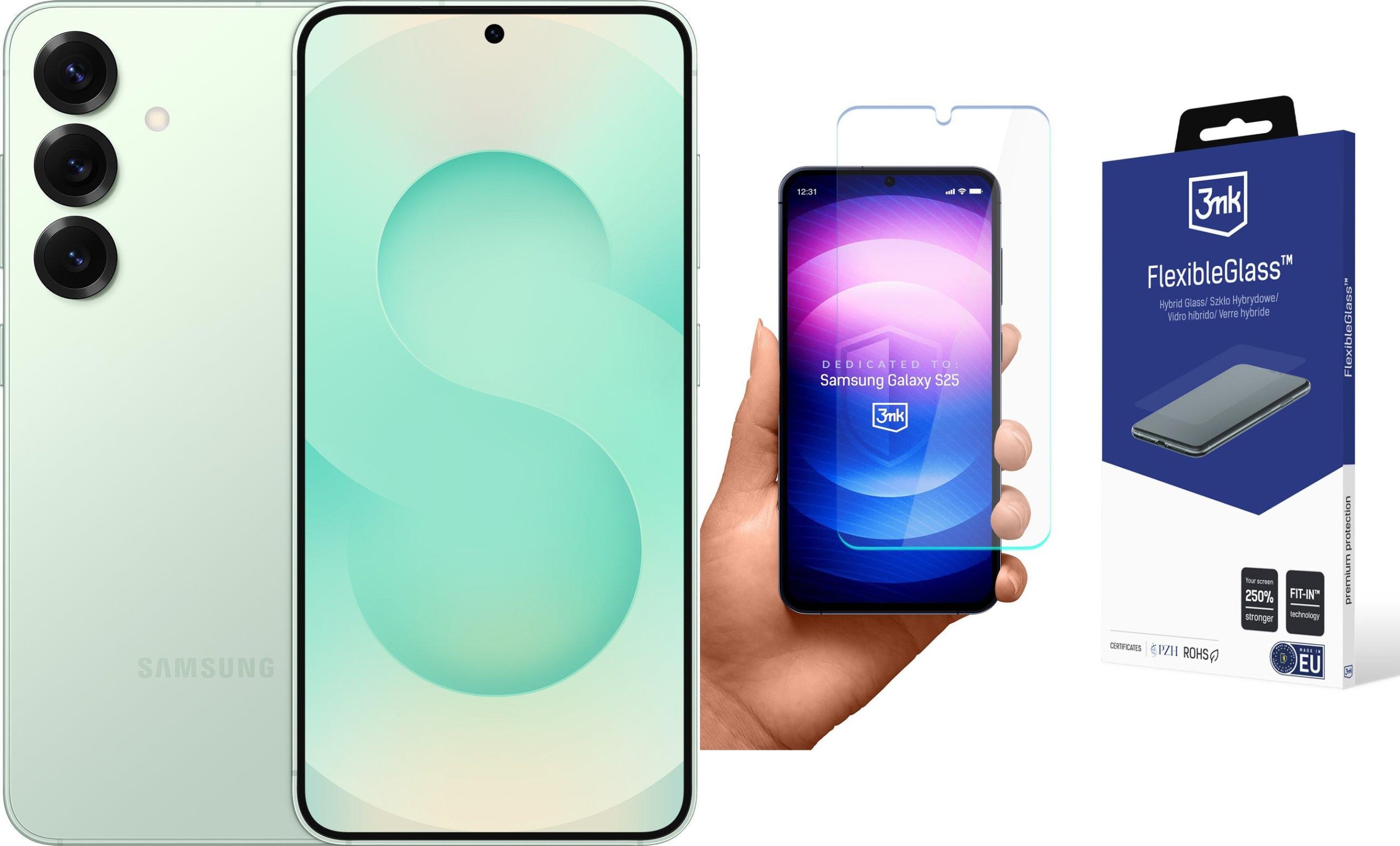 Smartfon Samsung Galaxy S25 5G 12/128GB Miętowy (SM-S931BLG) + FlexibleGlass