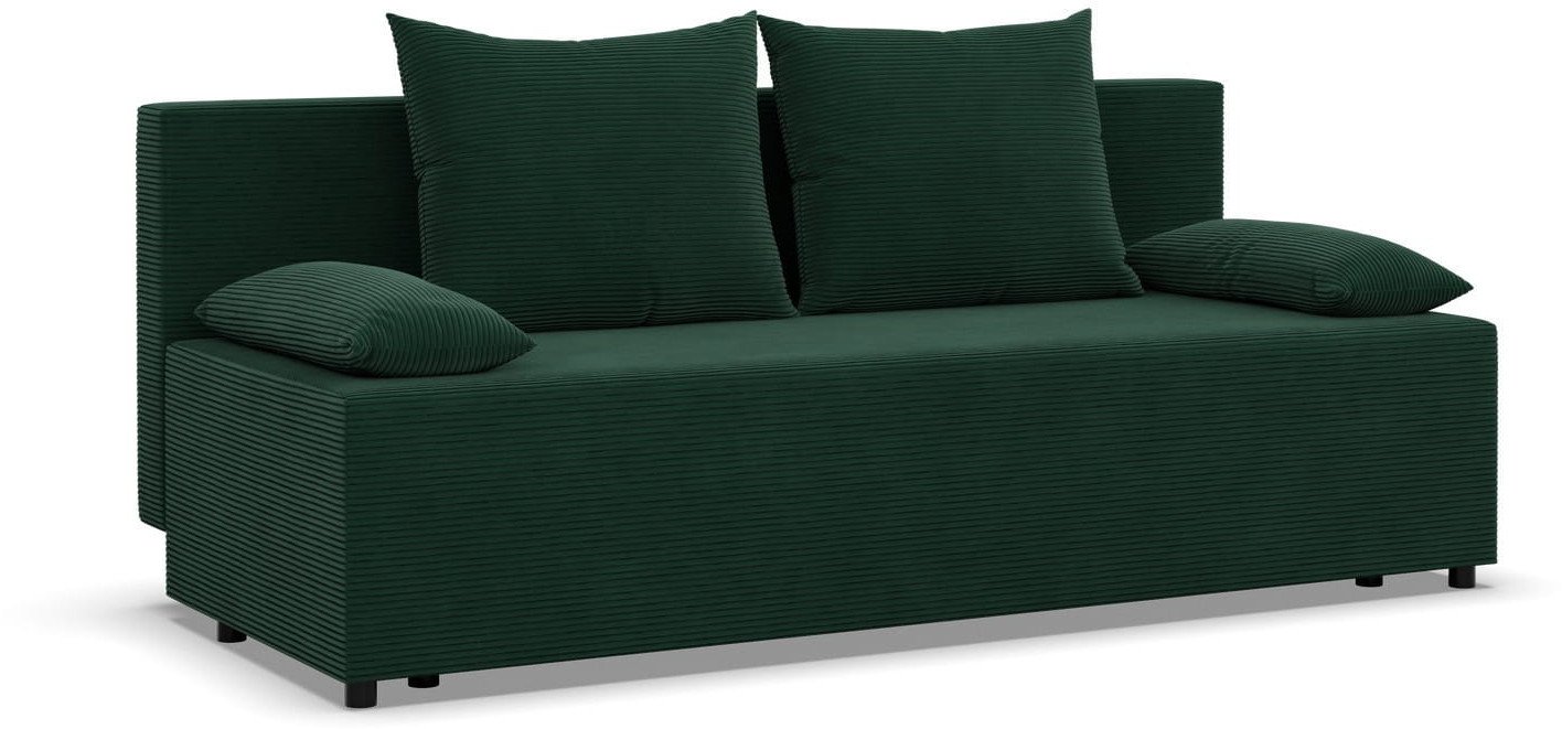 Kanapa rozkładana, Vista, sztruks, 191x92x95 cm, butelkowa zieleń | TYLETEGOTU