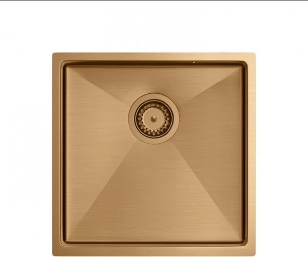 Zlewozmywak Quadron PAUL SteelQ PVD miedziany z syfonem 1-komorowy b/o wersja podwieszana