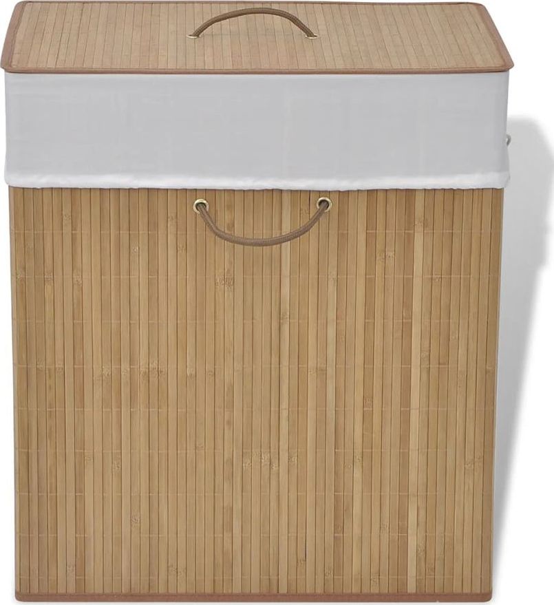 Kosz na pranie Elior Kosz na pranie z drewna bambusa Lavandi 5X - naturalny