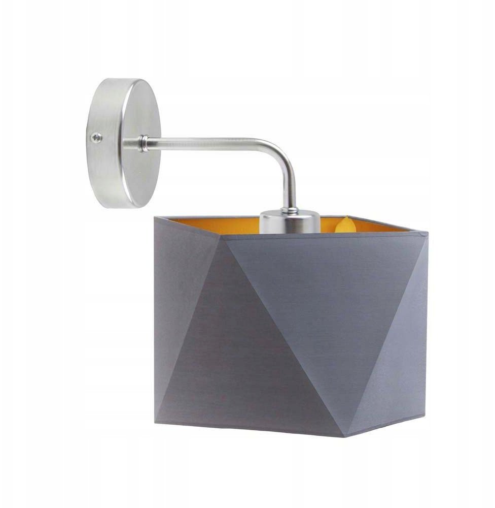 Nowoczesny kinkiet ścienny z abażurem ze złotym wnętrzem CEDAR GOLD lampa ścienna do salonu LED E27