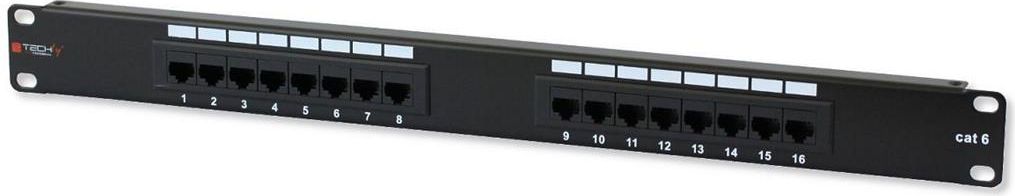 Techly Patch Panel 1U UTP 16x RJ45 Cat6 Czarny (22885)