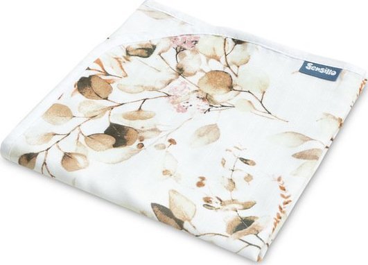 Sensillo KOC MUŚLINOWY EUKALIPTUS / BIAŁY 80x100cm