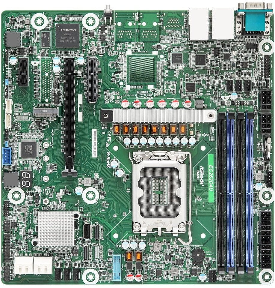 Płyta główna AsRock EC262D4U 1x LGA1700 Intel Xeon E-2400 C262 (4x DIMM 8x SATA 2xOCulink 1xM.2 2x1Gbe IPMI mATX)