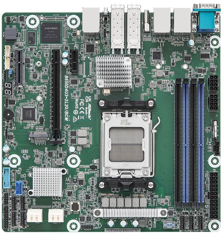 ASRock Mainboard B650D4U3-2L2Q/BCM micro-ATX Sockel AM5 Single