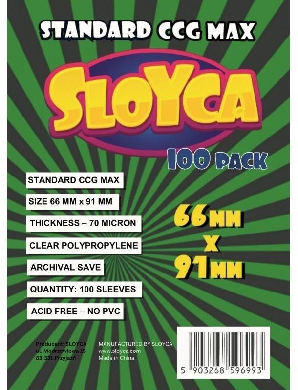 Koszulki Standard CCG MAX 66x91mm (100szt) SLOYCA