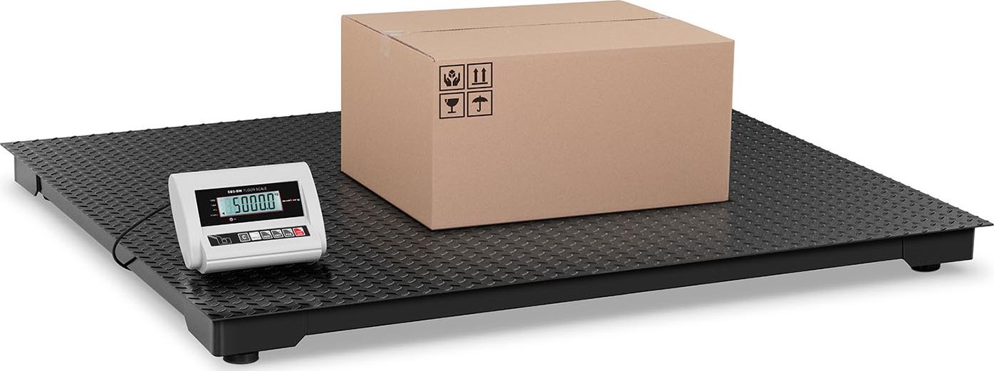 Steinberg Waga platformowa magazynowa podłogowa 150x151cm zasilacz + akumulator 5000kg / 2000g Waga platformowa magazynowa podłogowa 150x151cm zasilac