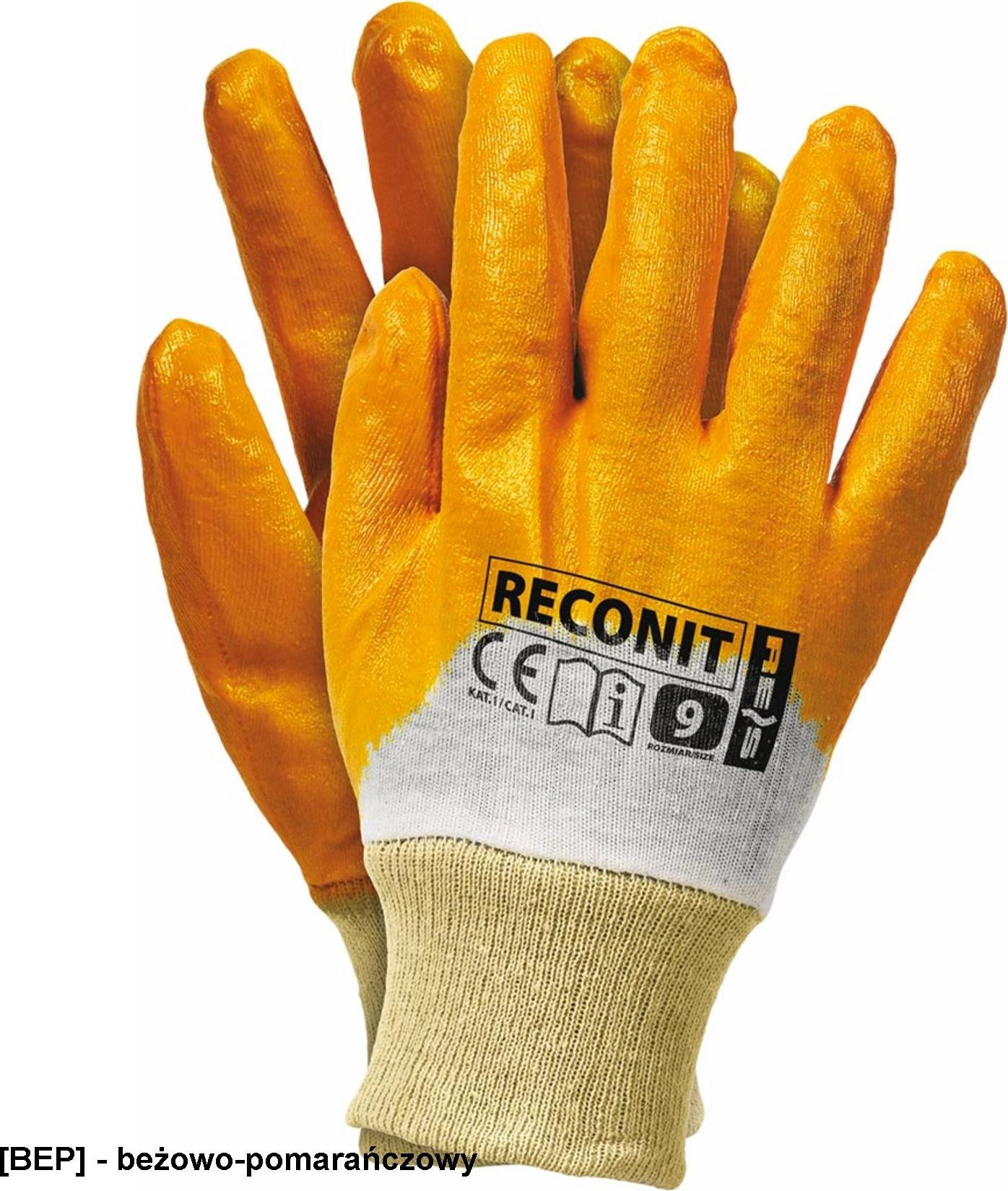R.E.I.S. RECONIT NIEBIESKI - rękawice ochronne - beżowo-pomarańczowy 7