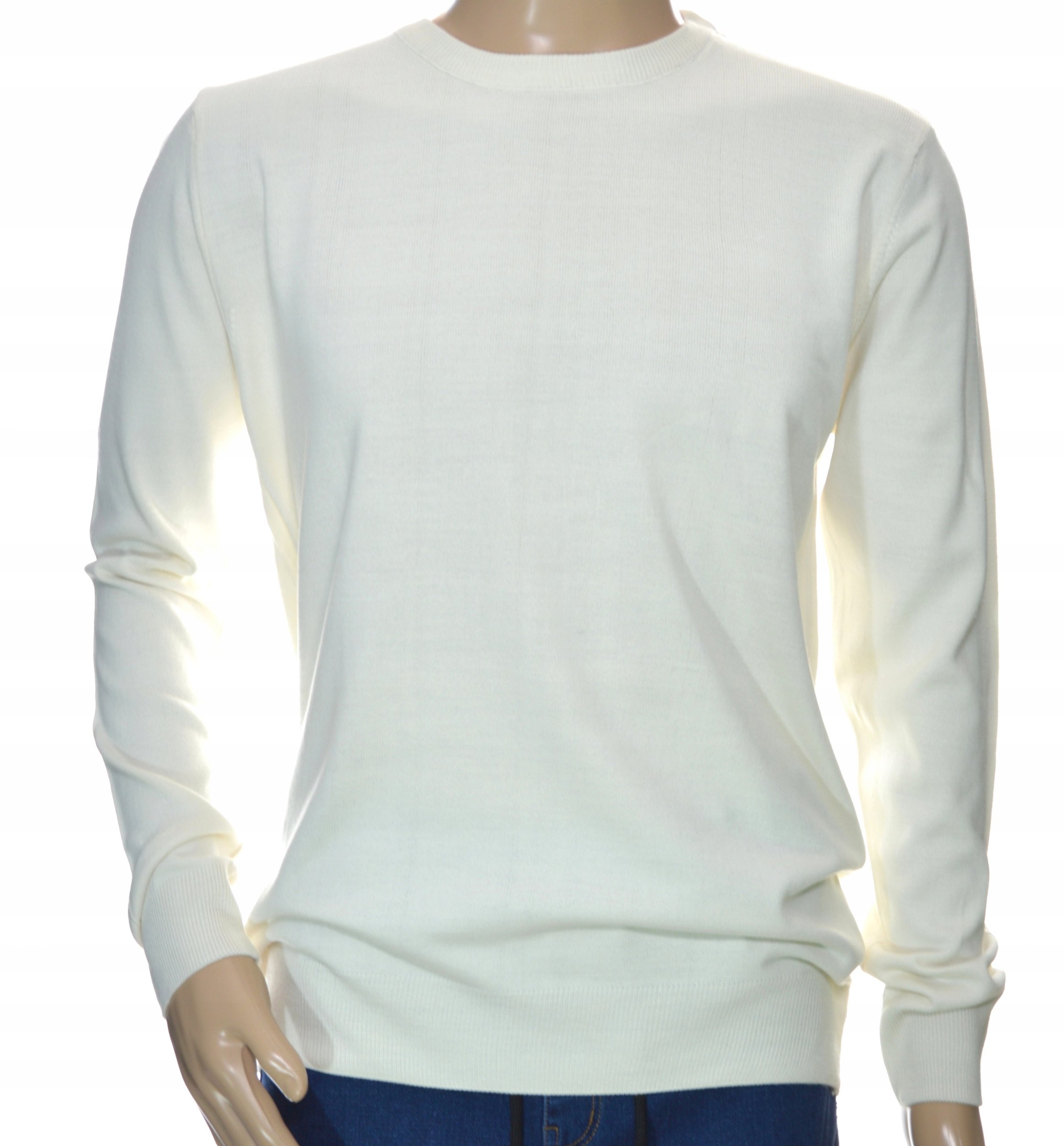 Sweter męski z kaszmiru i wełny merynosów kaszmirowy L biały 152