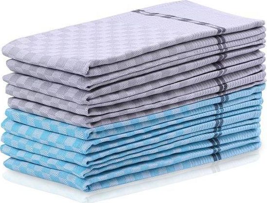 Decoking Zestaw 10 ścierek kuchennych Louie turkus/szary