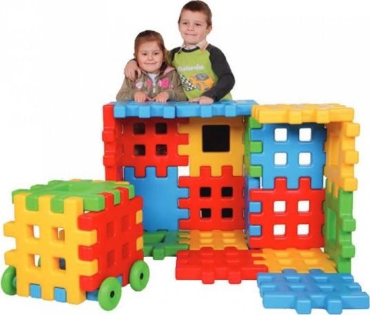 Woopie Klocki EDUKACYJNE Wafle DOM Ogrodzenie DOMEK