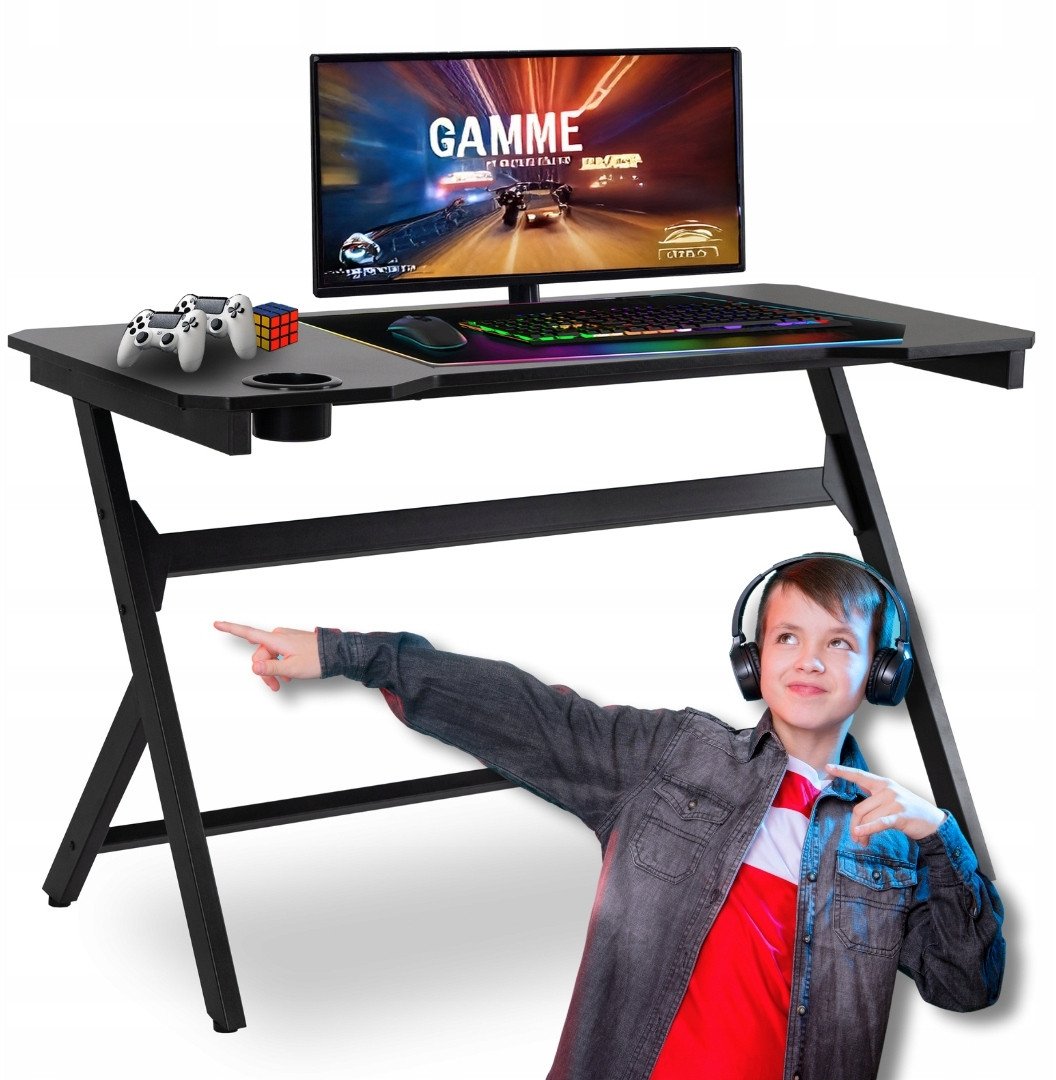 Biurko Gamingowe Komputerowe Dla Dziecka Na Prezent Młodzieżowe BLECK
