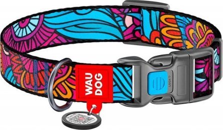 Collar Obroża nylonowa z kodem QR dla psa Waudog "Lato", rozmiar L