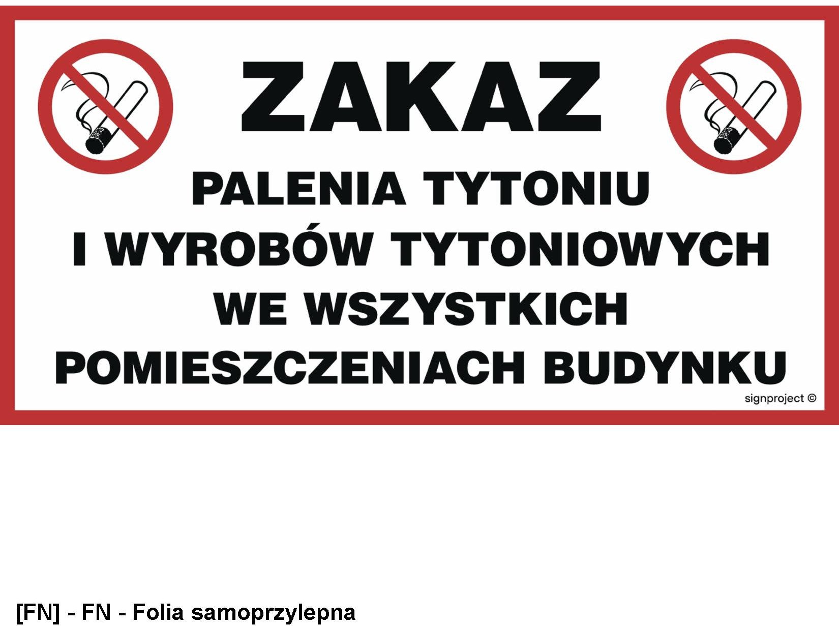 NC109 - Zakaz palenia we wszystkich pomieszczeniach 800x400