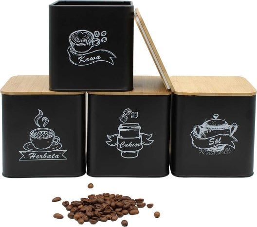 ZESTAW 4 POJEMNIKÓW KUCHENNYCH NA PRODUKTY SYPKIE 4263