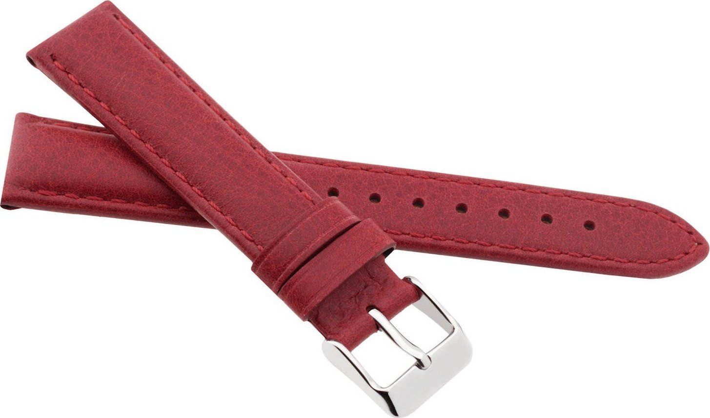 JVD Skórzany pasek do zegarka 22 mm JVD R41507-22 czerwony