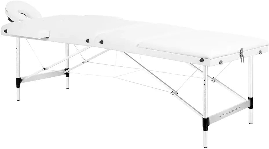 Balance stół składany do masażu aluminiowy 3 segmentowy white