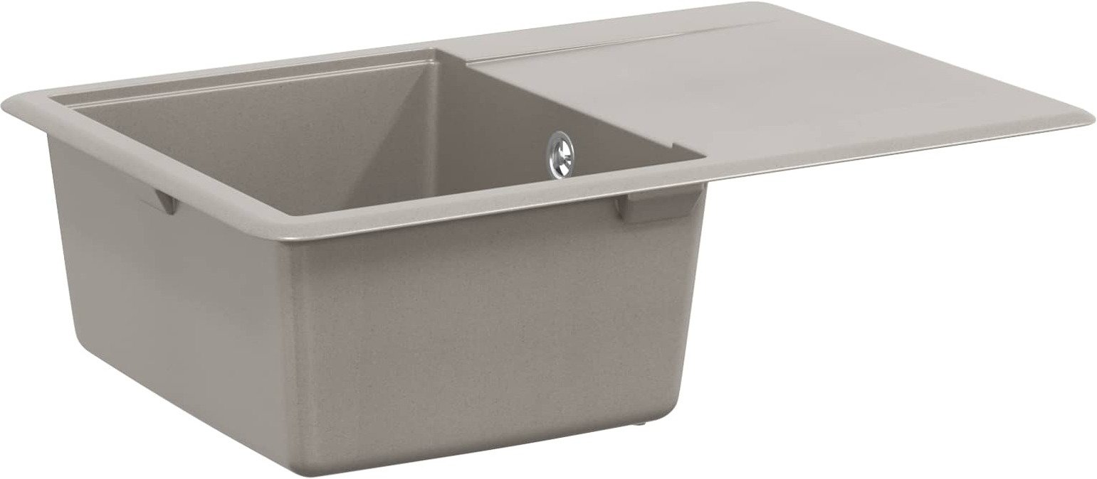 vidaXL Zlew Szary 670 x 460 mm 80% Kwarc i 20% Żywica