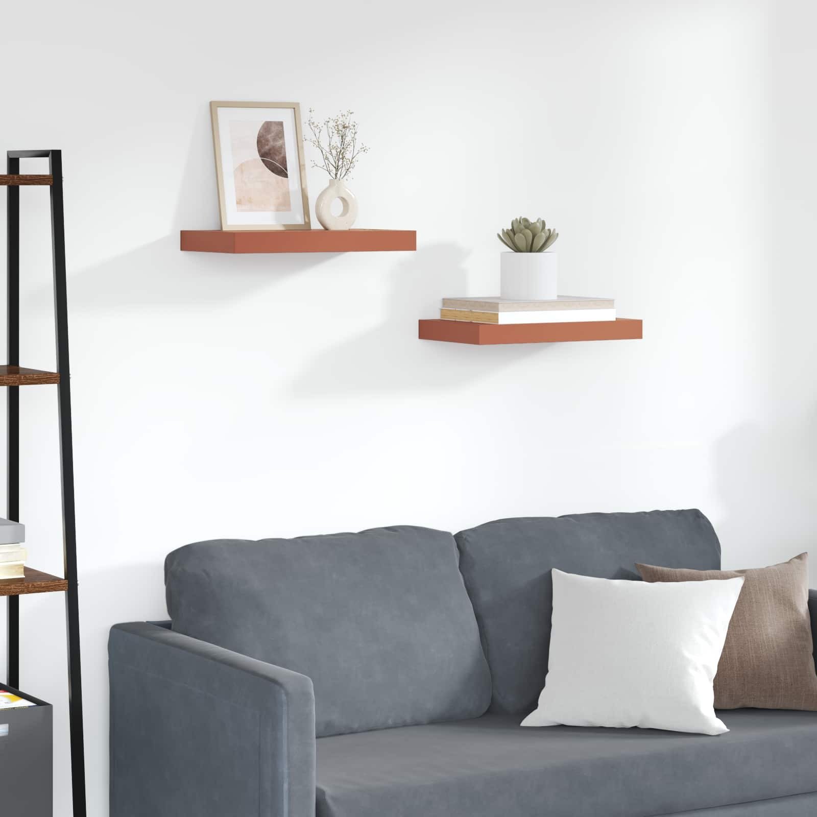 vidaXL Półki ścienne z przechowywaniem 2 pcs Czerwony 40 x 23,5 x 4 cm