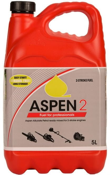 ASPEN Alkilato benzinas 2 taktų varikliams 5L (paruoštas naudoti, su tepalo mišiniu)