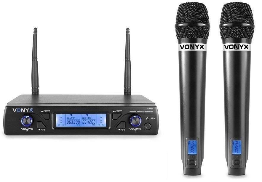 Zestaw mikrofonowy bezprzewodowy 2x mikrofon UHF Vonyx WM62 one size