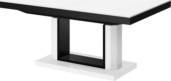 Elior Rozkładany ławostół biało czarny połysk - Havier 3X