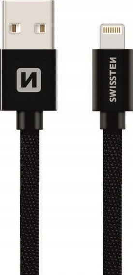 Kabel USB Swissten USB-A - Lightning 0.2 m Czarny (71523101)