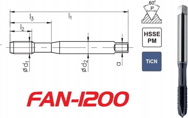 Fanar GWINTOWNIK M 6 DIN-371B (6H) HSSE-PM TICN FAN