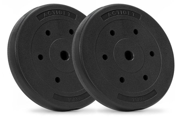 Obciążenie bitumiczne 15 kg 2 szt. talerz kompozytowy 29 mm krążek do sztangi hantli UNIWERSALNY