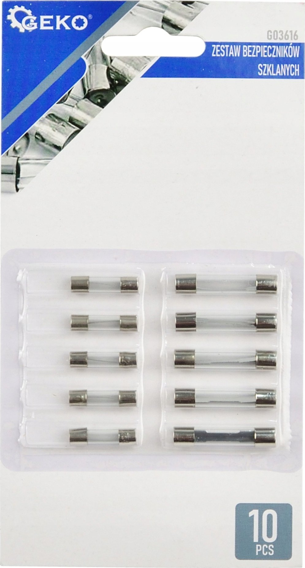 Geko Zestaw bezpieczników szklanych 10el.(100/1000)