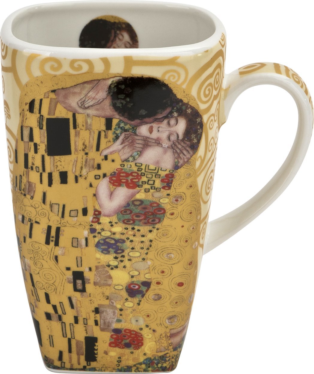 DUO Kubek kwadratowy 630 ml The Kiss Ecru porcelanowy