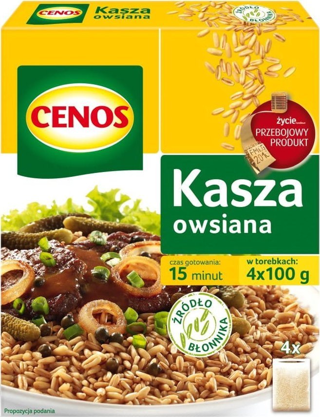 CENOS - Kasza Owsiana - 4 Torebki X 100G