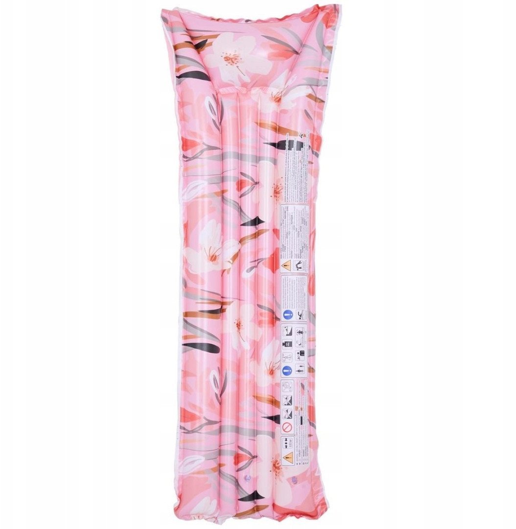 MATERAC DMUCHANY KWIATY 174x59x18CM 33258 RÓŻOWY