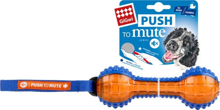 Push to mute zabawka z piszczałką hantel
