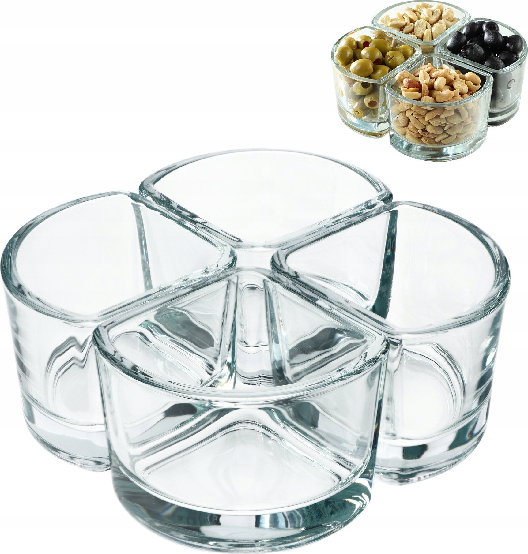 Kadax KADAX Miseczki Salaterki Szklane Na Przekąski Sos Dip Zestaw 4szt