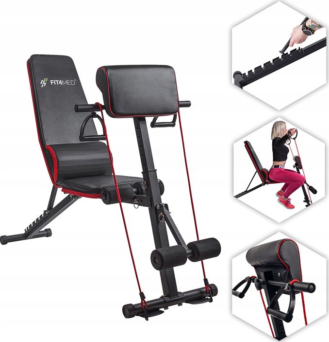 Fit4Med Wielofunkcyjna Ławka Treningowa Regulowana Składana Do Ćwiczeń modlitewnik