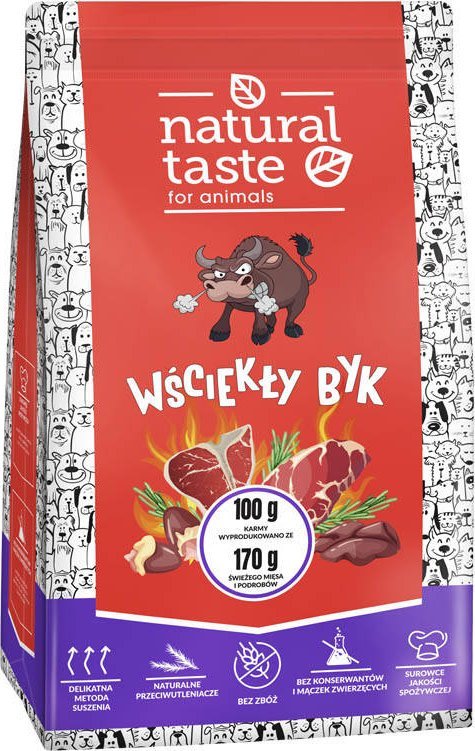 Karma suszona dla psa Natural Taste Wściekły Byk 5 kg