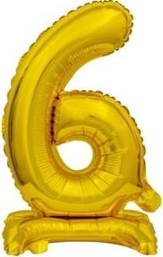 GoDan Balon foliowy B&C Cyfra stojaca "6" złota 38cm