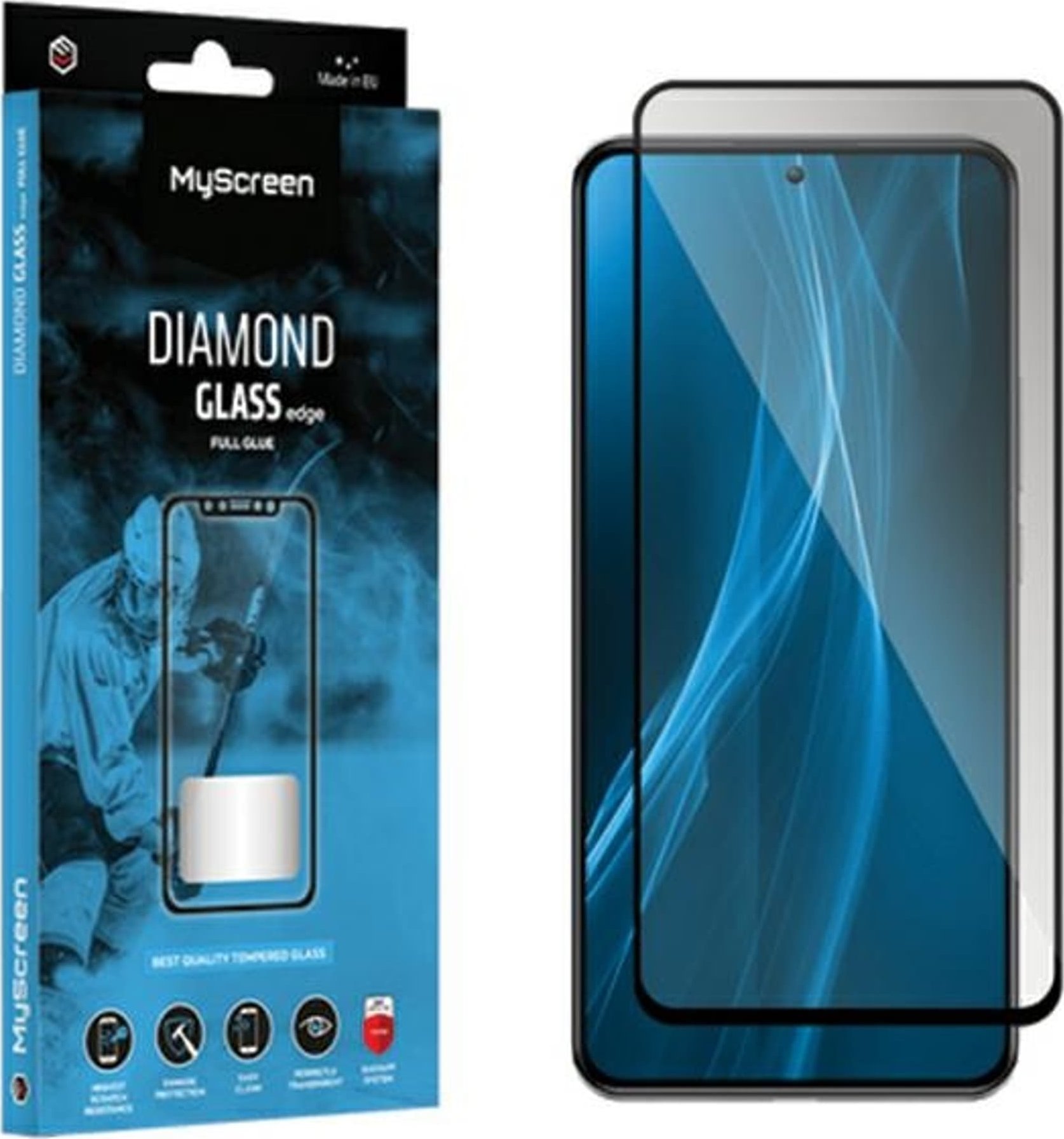 MyScreen Protector MyScreen Protector - Szkło hartowane z klejem na całej powierzchni DIAMOND GLASS edge FULL GLUE (czarna ramka) do Xiaomi POCO X6/X6