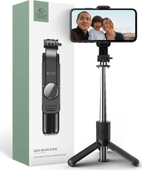 Statyw Tech-Protect Kijek do selfie Tech-protect L02S Wireless Selfie Stick Tripod Black