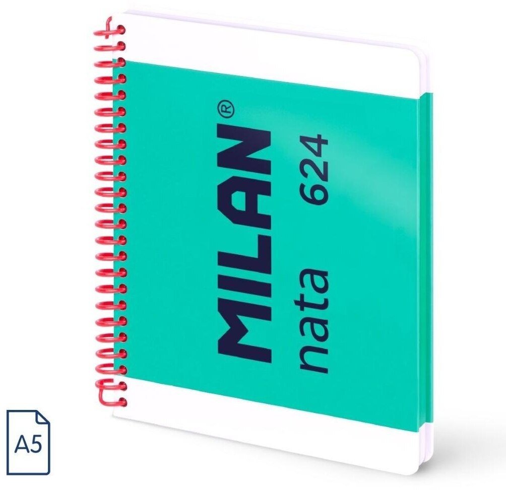 Milan Zeszyt na spirali A5/80K kratka 1918 zielony