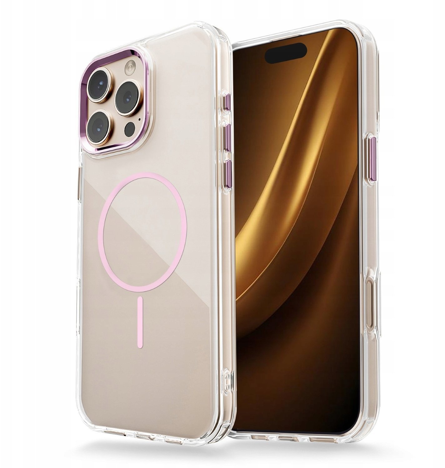 Nakładka Clear Thin Magsafe case 16 różowy