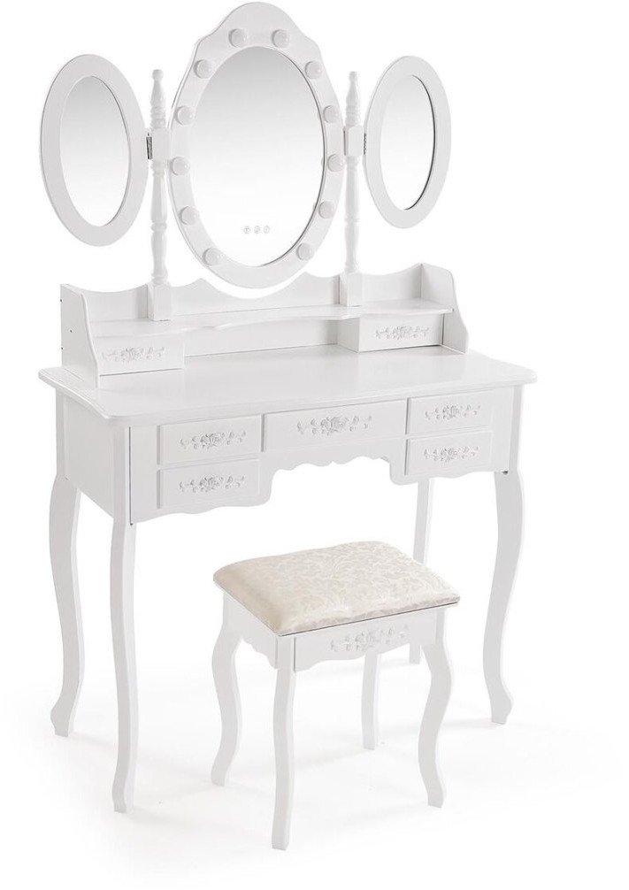 Toaletka Versa Biały Drewno Szkło Drewno MDF 40 X 144 X 90 CM