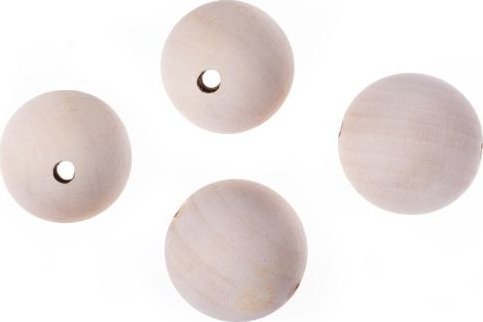DREWNIANE KORALIKI, KULKI 40 MM, 4 SZT.