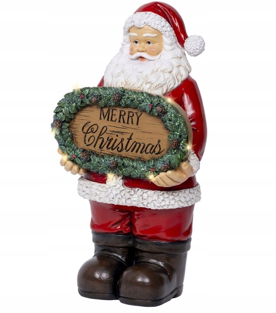 Kaemingk Figurka Świąteczna plastik Święty Mikołaj czerwony LED 30cm 1szt