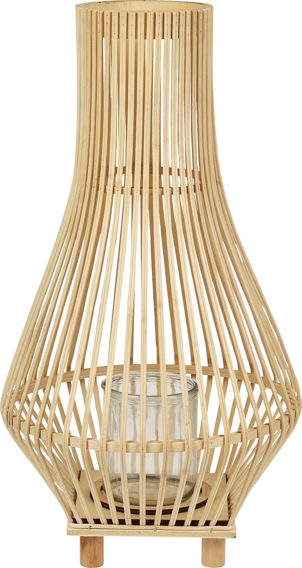 Beliani Lampion drewniany 58 cm jasny LEYTE