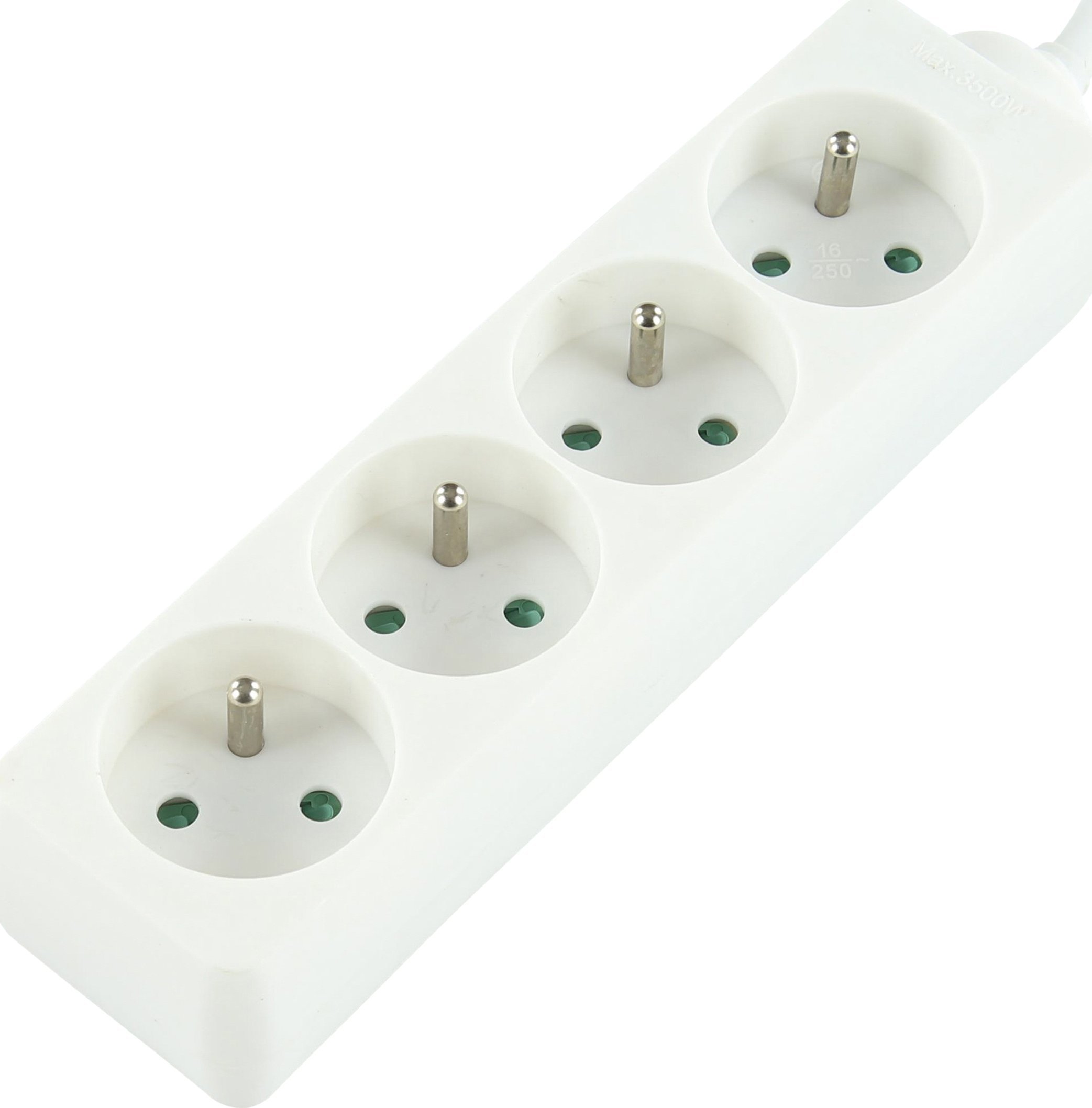 LOGON LPS060 rozgałęziacz 3 m 4 x gniazdo sieciowe Biały