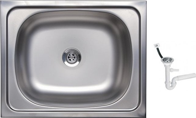 Zlewozmywak Kuchinox SKE_010T / KUCHINOX / EKO / ZLEW STALOWY NAKŁADANY 1KOM. 50X40 GŁADKI + SYFON( OKS_B13Y) /