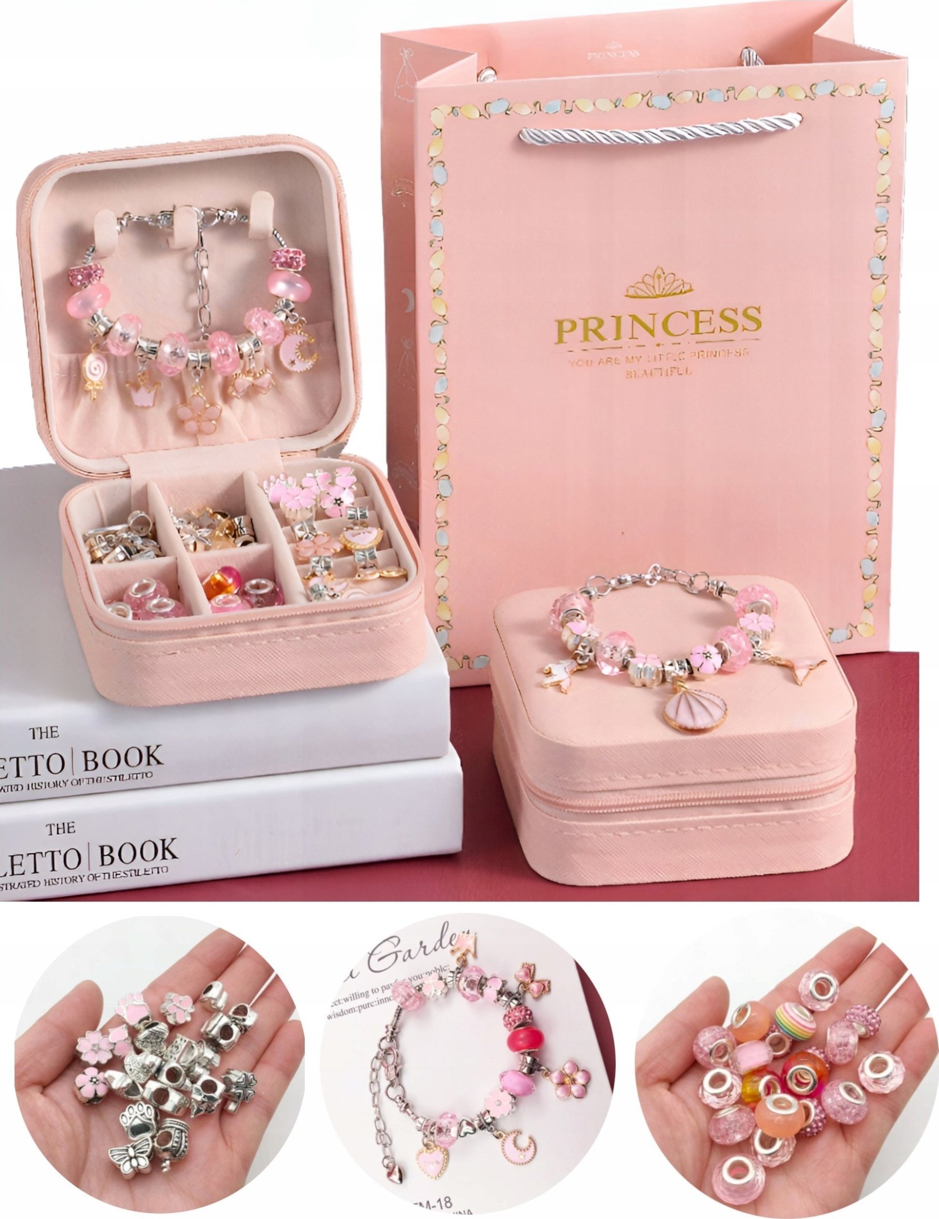 Zestaw koralikÃ³w Princess rÃ³Å¼owy