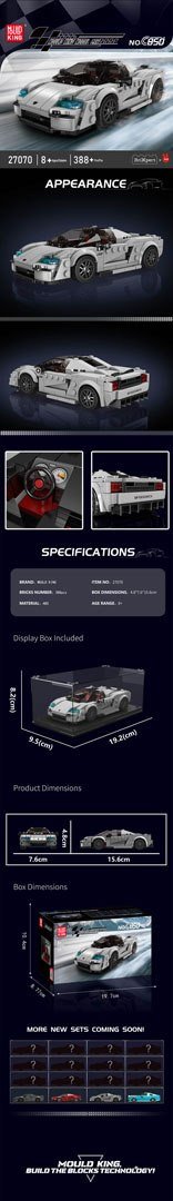 Zestaw Klocków Pojazd Sportowe Srebrne 388el. EDUKAMP